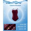 imageG Gradual Womens One Piece Athletic Swimsuit with Adjustable Straps Training Sport Swimwear Modest Bathing Suit for WomenWine Red