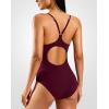 imageG Gradual Womens One Piece Athletic Swimsuit with Adjustable Straps Training Sport Swimwear Modest Bathing Suit for WomenWine Red