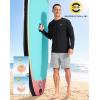 imageMens Sun Protection Long Sleeve Grid Shirts UPF 50 Rash Guard Swim Lightweight Cooling UV ShirtBlack