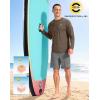 imageMens Sun Protection Long Sleeve Grid Shirts UPF 50 Rash Guard Swim Lightweight Cooling UV ShirtBrown