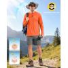 imageMens Sun Protection Long Sleeve Grid Shirts UPF 50 Rash Guard Swim Lightweight Cooling UV ShirtFluorescent Orange