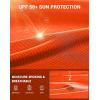 imageMens Sun Protection Long Sleeve Grid Shirts UPF 50 Rash Guard Swim Lightweight Cooling UV ShirtFluorescent Orange