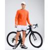 imageMens Sun Protection Long Sleeve Grid Shirts UPF 50 Rash Guard Swim Lightweight Cooling UV ShirtFluorescent Orange