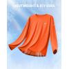 imageMens Sun Protection Long Sleeve Grid Shirts UPF 50 Rash Guard Swim Lightweight Cooling UV ShirtFluorescent Orange