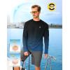 imageMens Sun Protection Long Sleeve Grid Shirts UPF 50 Rash Guard Swim Lightweight Cooling UV ShirtGradient Black Blue