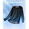 imageMens Sun Protection Long Sleeve Grid Shirts UPF 50 Rash Guard Swim Lightweight Cooling UV ShirtGradient Black Blue