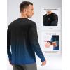 imageMens Sun Protection Long Sleeve Grid Shirts UPF 50 Rash Guard Swim Lightweight Cooling UV ShirtGradient Black Blue