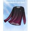 imageMens Sun Protection Long Sleeve Grid Shirts UPF 50 Rash Guard Swim Lightweight Cooling UV ShirtGradient Black Rose