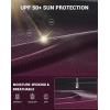 imageMens Sun Protection Long Sleeve Grid Shirts UPF 50 Rash Guard Swim Lightweight Cooling UV ShirtGradient Black Rose
