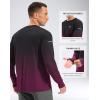 imageMens Sun Protection Long Sleeve Grid Shirts UPF 50 Rash Guard Swim Lightweight Cooling UV ShirtGradient Black Rose