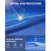 imageMens Sun Protection Long Sleeve Grid Shirts UPF 50 Rash Guard Swim Lightweight Cooling UV ShirtGradient Blue White