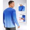 imageMens Sun Protection Long Sleeve Grid Shirts UPF 50 Rash Guard Swim Lightweight Cooling UV ShirtGradient Blue White
