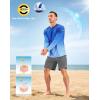 imageMens Sun Protection Long Sleeve Grid Shirts UPF 50 Rash Guard Swim Lightweight Cooling UV ShirtGradient Blue White