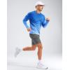 imageMens Sun Protection Long Sleeve Grid Shirts UPF 50 Rash Guard Swim Lightweight Cooling UV ShirtGradient Blue White