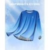 imageMens Sun Protection Long Sleeve Grid Shirts UPF 50 Rash Guard Swim Lightweight Cooling UV ShirtGradient Blue White