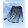 imageMens Sun Protection Long Sleeve Grid Shirts UPF 50 Rash Guard Swim Lightweight Cooling UV ShirtGradient Navy Cyan