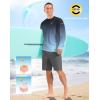 imageMens Sun Protection Long Sleeve Grid Shirts UPF 50 Rash Guard Swim Lightweight Cooling UV ShirtGradient Navy Cyan