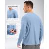imageMens Sun Protection Long Sleeve Grid Shirts UPF 50 Rash Guard Swim Lightweight Cooling UV ShirtLight Blue