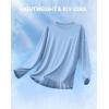 imageMens Sun Protection Long Sleeve Grid Shirts UPF 50 Rash Guard Swim Lightweight Cooling UV ShirtLight Blue