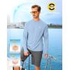 imageMens Sun Protection Long Sleeve Grid Shirts UPF 50 Rash Guard Swim Lightweight Cooling UV ShirtLight Blue