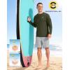 imageMens Sun Protection Long Sleeve Grid Shirts UPF 50 Rash Guard Swim Lightweight Cooling UV ShirtOlive