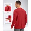 imageMens Sun Protection Long Sleeve Grid Shirts UPF 50 Rash Guard Swim Lightweight Cooling UV ShirtRed