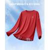 imageMens Sun Protection Long Sleeve Grid Shirts UPF 50 Rash Guard Swim Lightweight Cooling UV ShirtRed