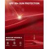 imageMens Sun Protection Long Sleeve Grid Shirts UPF 50 Rash Guard Swim Lightweight Cooling UV ShirtRed