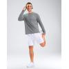 imageMens Sun Protection Long Sleeve Grid Shirts UPF 50 Rash Guard Swim Lightweight Cooling UV ShirtSilver Grey