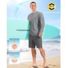 imageMens Sun Protection Long Sleeve Grid Shirts UPF 50 Rash Guard Swim Lightweight Cooling UV ShirtSilver Grey