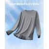 imageMens Sun Protection Long Sleeve Grid Shirts UPF 50 Rash Guard Swim Lightweight Cooling UV ShirtSilver Grey