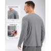 imageMens Sun Protection Long Sleeve Grid Shirts UPF 50 Rash Guard Swim Lightweight Cooling UV ShirtSilver Grey