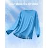 imageMens Sun Protection Long Sleeve Grid Shirts UPF 50 Rash Guard Swim Lightweight Cooling UV ShirtSky Blue