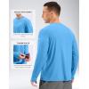 imageMens Sun Protection Long Sleeve Grid Shirts UPF 50 Rash Guard Swim Lightweight Cooling UV ShirtSky Blue