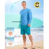 imageMens Sun Protection Long Sleeve Grid Shirts UPF 50 Rash Guard Swim Lightweight Cooling UV ShirtSky Blue