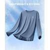 imageMens Sun Protection Long Sleeve Grid Shirts UPF 50 Rash Guard Swim Lightweight Cooling UV ShirtSlate Blue