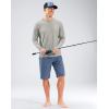 imageMens Sun Protection Long Sleeve Grid Shirts UPF 50 Rash Guard Swim Lightweight Cooling UV ShirtWarm Gray