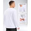 imageMens Sun Protection Long Sleeve Grid Shirts UPF 50 Rash Guard Swim Lightweight Cooling UV ShirtWhite