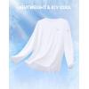 imageMens Sun Protection Long Sleeve Grid Shirts UPF 50 Rash Guard Swim Lightweight Cooling UV ShirtWhite