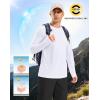 imageMens Sun Protection Long Sleeve Grid Shirts UPF 50 Rash Guard Swim Lightweight Cooling UV ShirtWhite