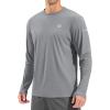 imageMens Sun Protection Long Sleeve Grid Shirts UPF 50 Rash Guard Swim Lightweight Cooling UV ShirtSilver Grey