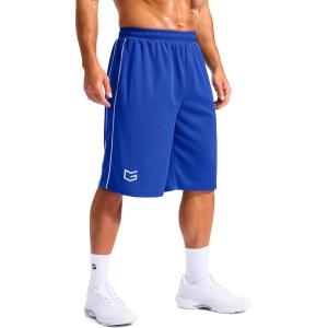 imageG Gradual Mens 12 Long Basketball Shorts with Pockets Lightweight Loose Fit Athletic Shorts Mesh Gym Shorts for MenBlue