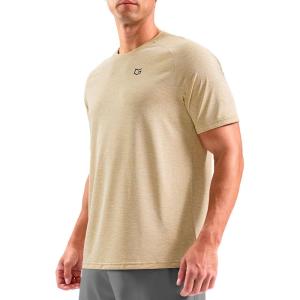 imageG Gradual Mens Workout Dry Fit Shirts Athletic Performance TShirts Moisture Wicking Lightweight Tee Shirts for Gym RunningWheat Khaki
