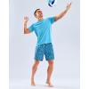 imageMens Swim Shirts Rash Guard UPF 50 Sun Protection Short Sleeve TShirts Workout Dry Fit Tee for Pool Beach TripBlue