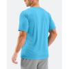 imageMens Swim Shirts Rash Guard UPF 50 Sun Protection Short Sleeve TShirts Workout Dry Fit Tee for Pool Beach TripBlue