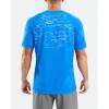 imageMens Swim Shirts Rash Guard UPF 50 Sun Protection Short Sleeve TShirts Workout Dry Fit Tee for Pool Beach TripBlue Shoal