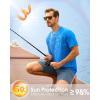 imageMens Swim Shirts Rash Guard UPF 50 Sun Protection Short Sleeve TShirts Workout Dry Fit Tee for Pool Beach TripBlue Shoal