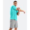 imageMens Swim Shirts Rash Guard UPF 50 Sun Protection Short Sleeve TShirts Workout Dry Fit Tee for Pool Beach TripBright Green