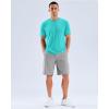 imageMens Swim Shirts Rash Guard UPF 50 Sun Protection Short Sleeve TShirts Workout Dry Fit Tee for Pool Beach TripBright Green