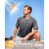 imageMens Swim Shirts Rash Guard UPF 50 Sun Protection Short Sleeve TShirts Workout Dry Fit Tee for Pool Beach TripDark Grey